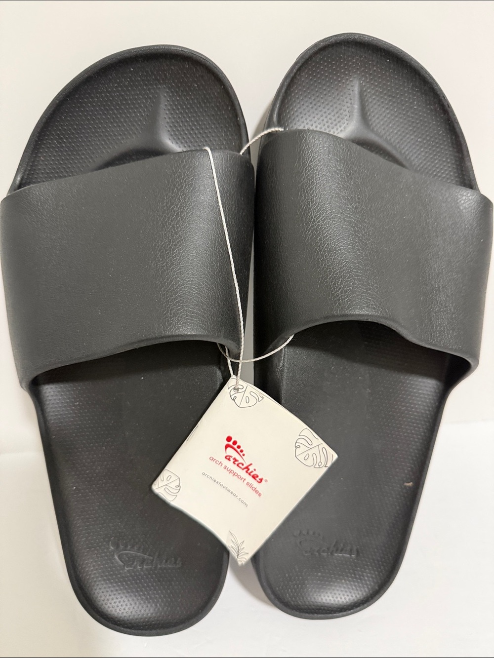 Archie’s Men’s Black Unisex Slide Sandals - Arch Support US Men’s Size 15